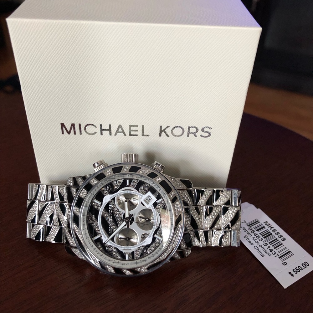 Michael Kors Oversized Glitz Zebra Watch